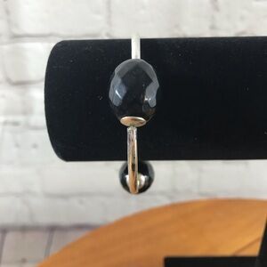 Black Bead and Silver Tone Fashion Bracelet - New with Tag